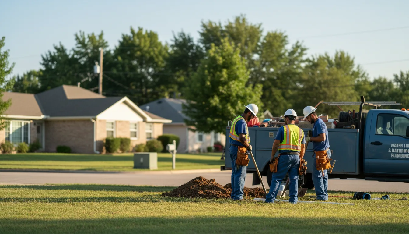 Residential water line and bathroom plumbing service in Charles City, IA